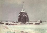 Vincent Van Gogh The old Cemetery Tower at Nuenen in thte Snow (nn040 oil
